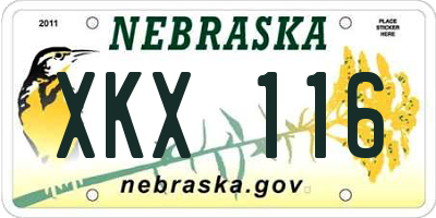 NE license plate XKX116