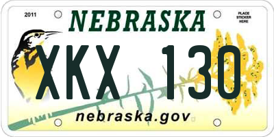 NE license plate XKX130