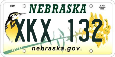 NE license plate XKX132