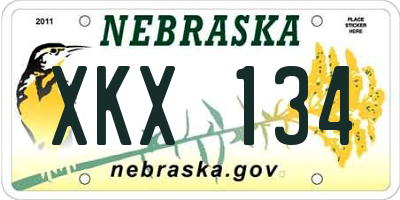 NE license plate XKX134