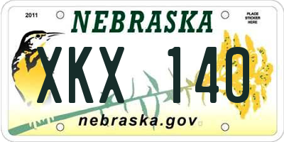 NE license plate XKX140