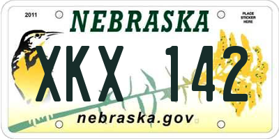 NE license plate XKX142