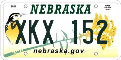 NE license plate XKX152