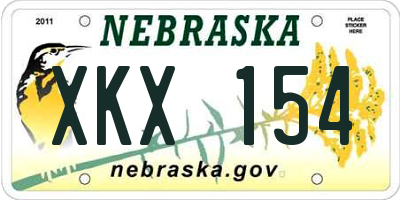 NE license plate XKX154