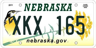 NE license plate XKX165