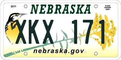 NE license plate XKX171
