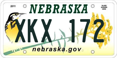 NE license plate XKX172