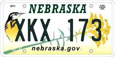 NE license plate XKX173
