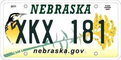 NE license plate XKX181
