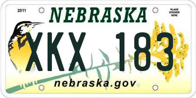 NE license plate XKX183