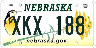 NE license plate XKX188