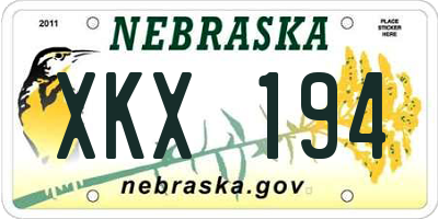 NE license plate XKX194