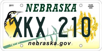 NE license plate XKX210