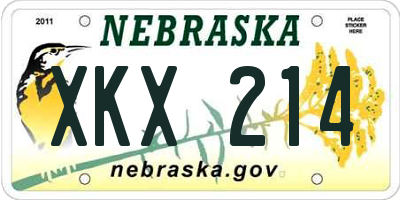 NE license plate XKX214