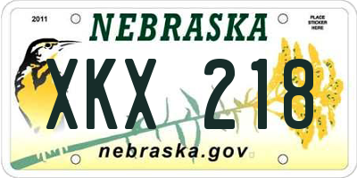 NE license plate XKX218