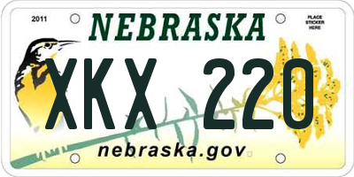 NE license plate XKX220