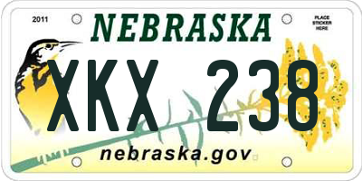 NE license plate XKX238