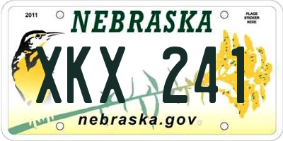 NE license plate XKX241