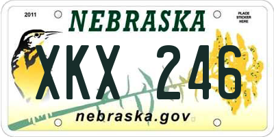 NE license plate XKX246