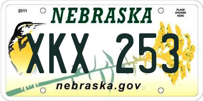 NE license plate XKX253