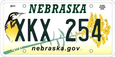 NE license plate XKX254