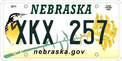 NE license plate XKX257