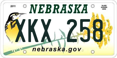NE license plate XKX258
