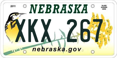 NE license plate XKX267