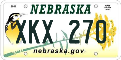 NE license plate XKX270