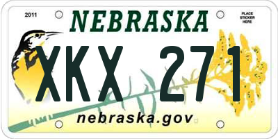NE license plate XKX271