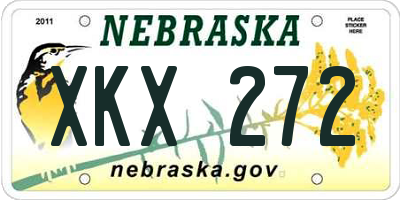 NE license plate XKX272