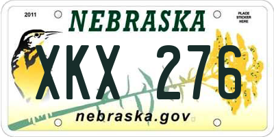 NE license plate XKX276