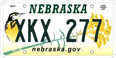NE license plate XKX277