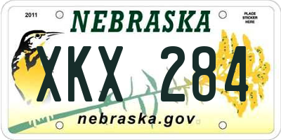 NE license plate XKX284