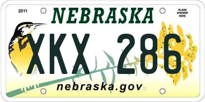 NE license plate XKX286