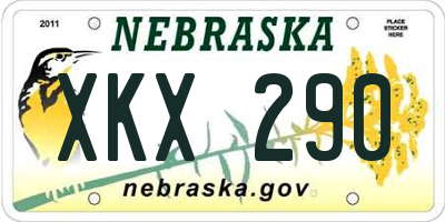 NE license plate XKX290