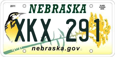 NE license plate XKX291