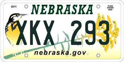 NE license plate XKX293