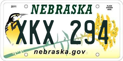 NE license plate XKX294