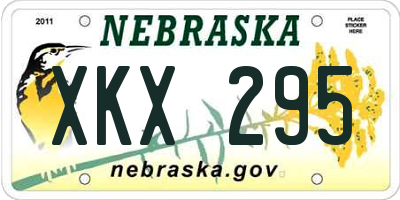 NE license plate XKX295