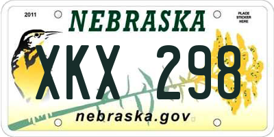 NE license plate XKX298