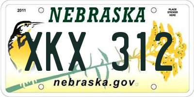 NE license plate XKX312