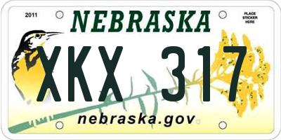 NE license plate XKX317