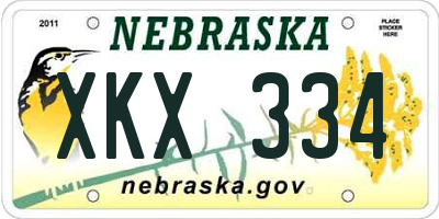 NE license plate XKX334