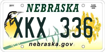 NE license plate XKX336
