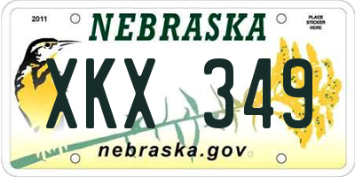 NE license plate XKX349