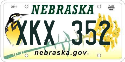 NE license plate XKX352