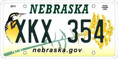 NE license plate XKX354