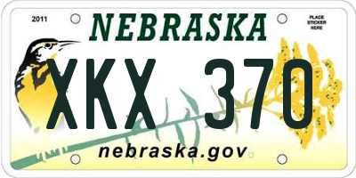 NE license plate XKX370
