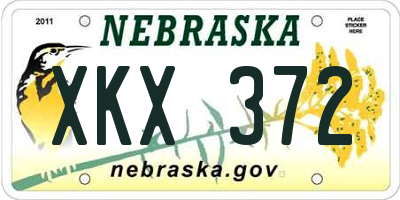 NE license plate XKX372